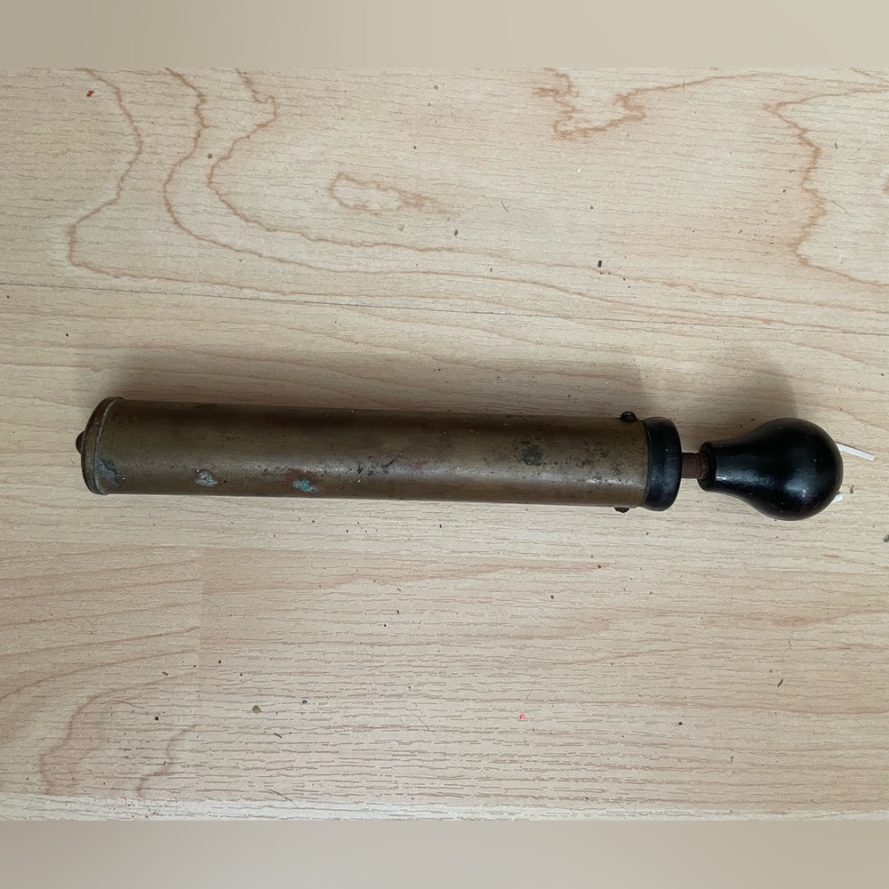 Antique 7” Brass Lamp Air Hand Pump